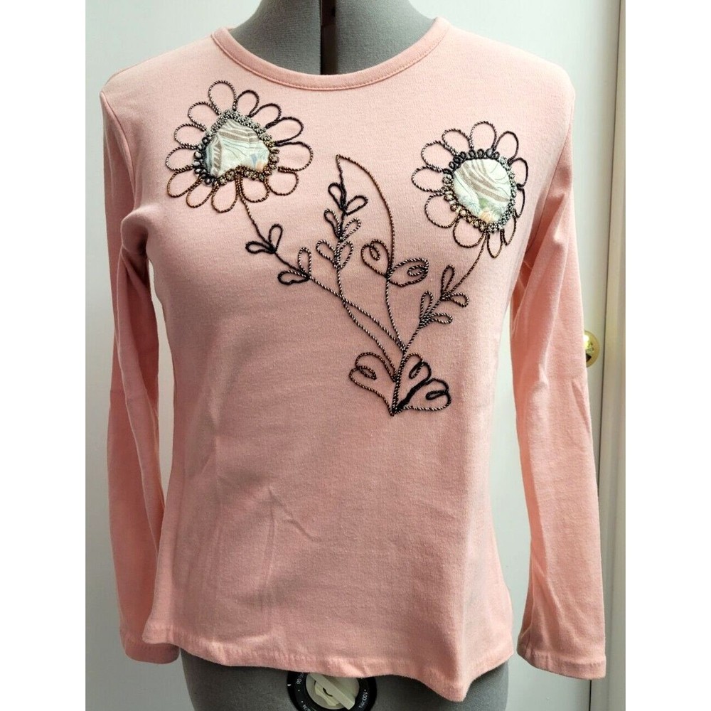 Vintage Kennington Ltd California Woman's Sweater Embroidered Size Large 19x22.5